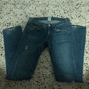 Authenticity True Religion Mid Rise Straight Leg